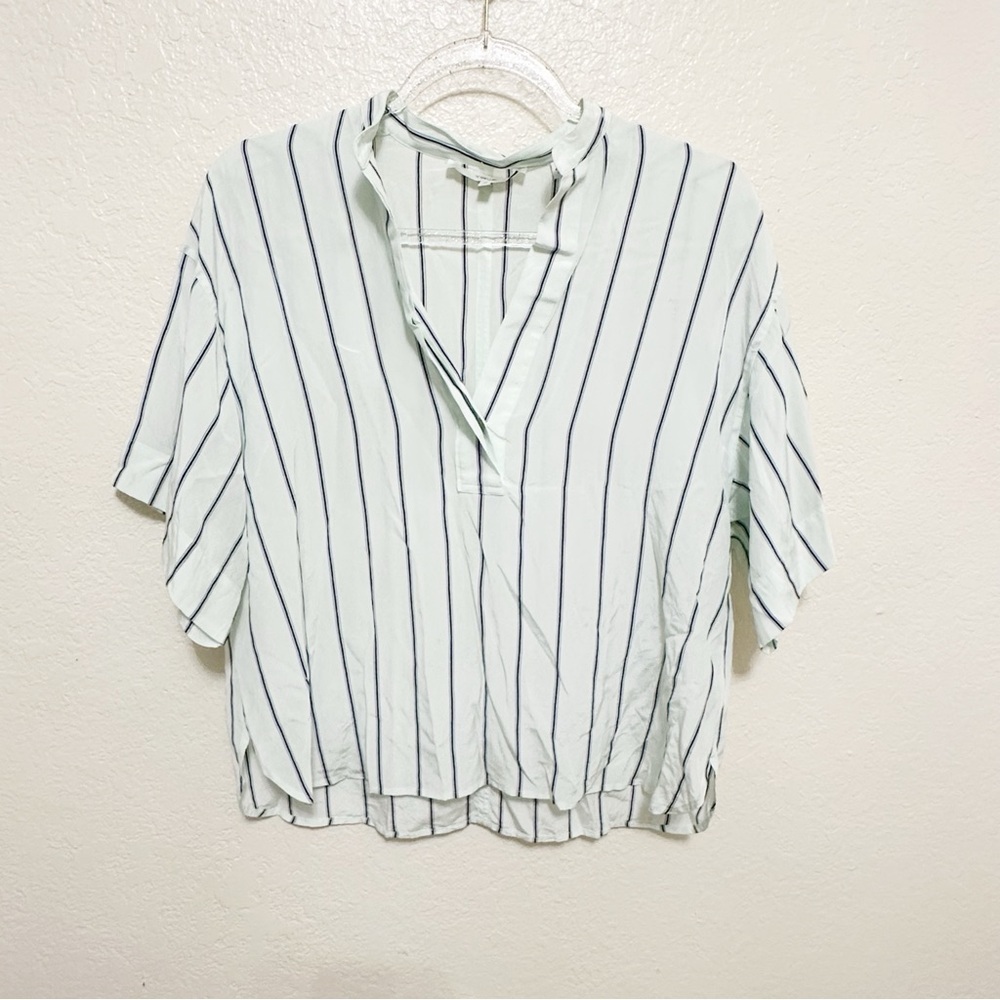 Vince Stripe Silk Popover Top size XS - Picture 2 of 5
